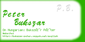 peter bukszar business card